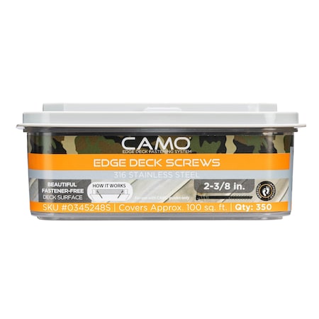 Camo 2-3/8 in. x 2-3/8 in., 316 Stainless Steel, 350 PK 0345248S